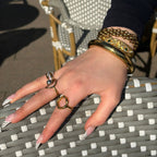 bague ronde en acier inoxydable et dorée