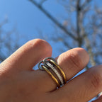 bague à 3 rangs en acier inoxydable