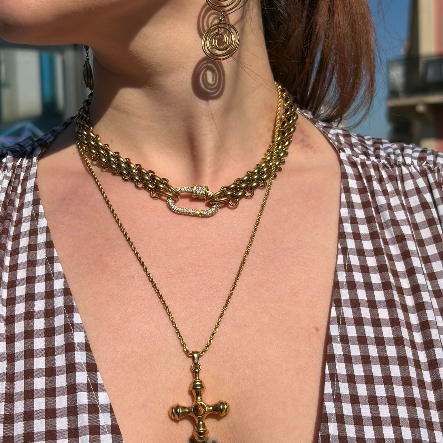 collier maximaliste epais à ouverture mousqueton