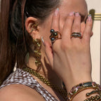 bague tres maximaliste à 3 boules